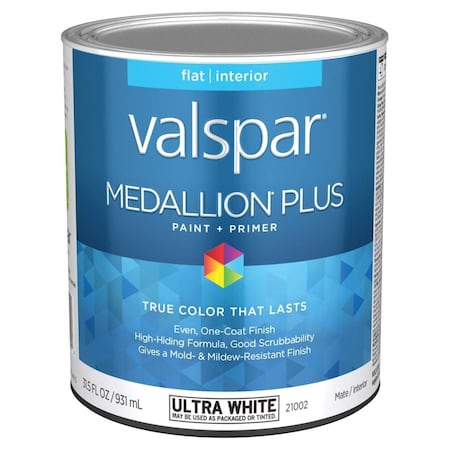 Paperperfect 1 qt. Medallion Acrylic Latex House Trim Paint & Primer, White PA3988251